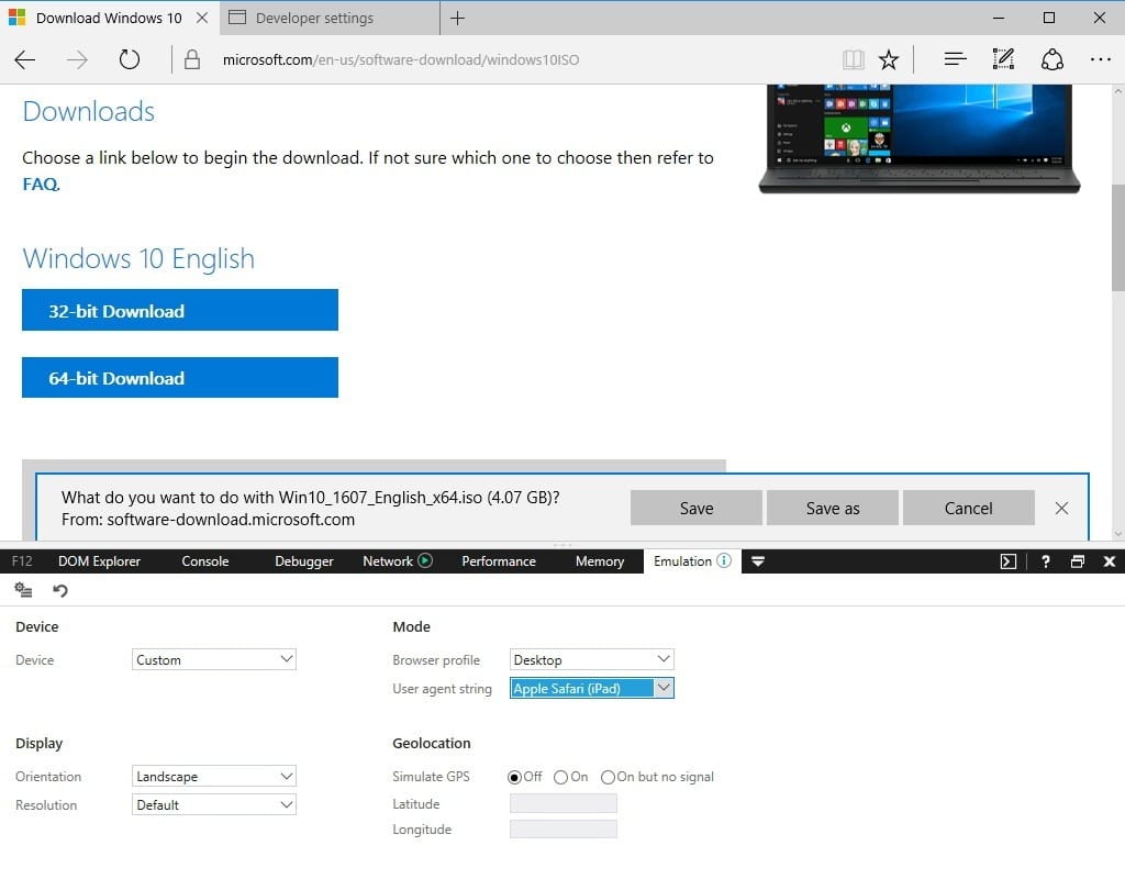 Download Windows 10 ISO without Media Creation Tool