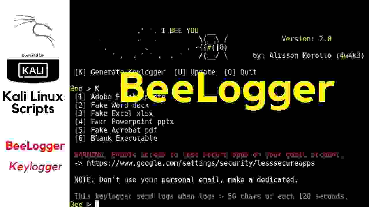 How to Hack Facebook, Twitter, Gmail Using KeyLogger [Kali Linux – BeeLogger]
