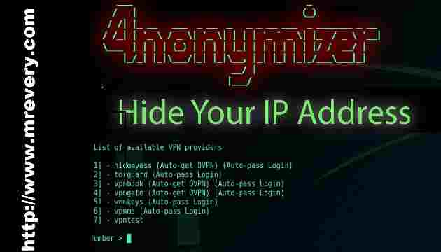 How to hide your public IP address in Kali Linux using 4nonimizer